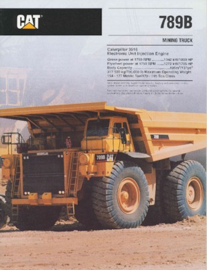 Sabit damperli kamyon Caterpillar 789B