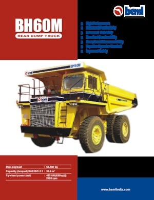 Rigid Dump Trucks Beml BH60M