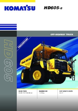Rigid Dump Trucks Komatsu HD605-8E0