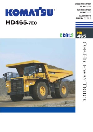 Rigid Dump Trucks Komatsu HD465-7E0