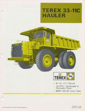 Sabit damperli kamyon Terex 33-11C