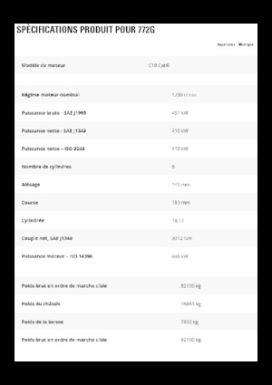 Sabit damperli kamyon Caterpillar 772G