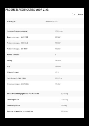 Sabit damperli kamyon Caterpillar 772G