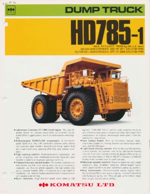 Sabit damperli kamyon Komatsu HD785-1