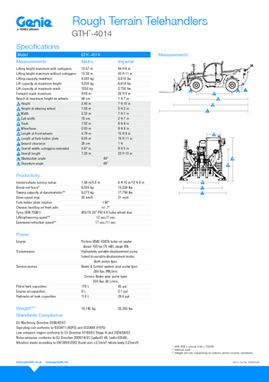 Teleskopik yükleyiciler Genie GTH4014