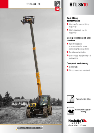 Teleskopik yükleyiciler Haulotte HTL3510