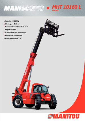 Telehandlers Manitou MHT 10160 L Turbo