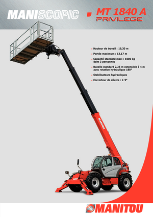 Teleskopik yükleyiciler Manitou MT 1840 A
