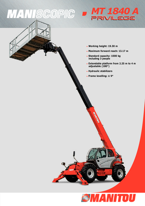 Teleskopik yükleyiciler Manitou MT 1840 A