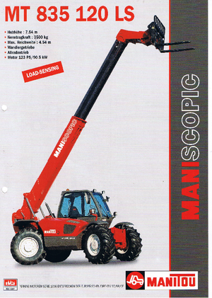 Teleskopik yükleyiciler Manitou MT 835 T 120 LS