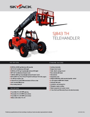 Telehandlers Skyjack SJ843 TH