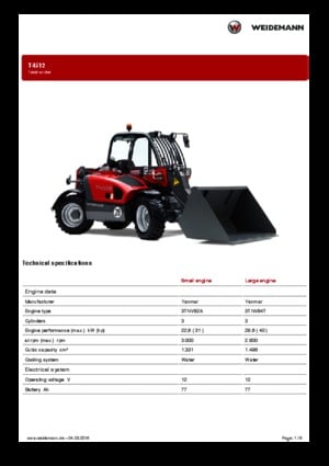Telehandlers Weidemann T4512