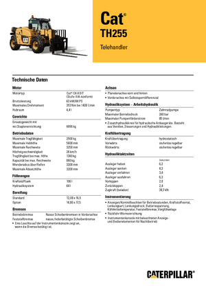 Telehandlers Caterpillar TH255