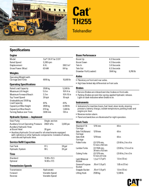 Telehandlers Caterpillar TH255