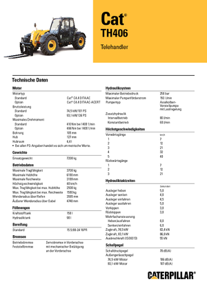 Teleskopik yükleyiciler Caterpillar TH406
