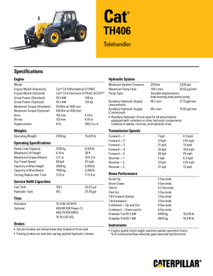 Teleskopik yükleyiciler Caterpillar TH406