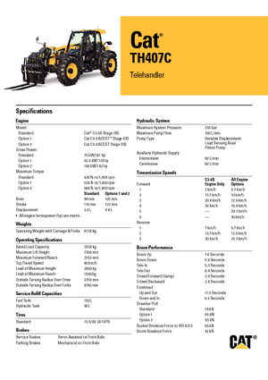 Teleskopik yükleyiciler Caterpillar TH407C