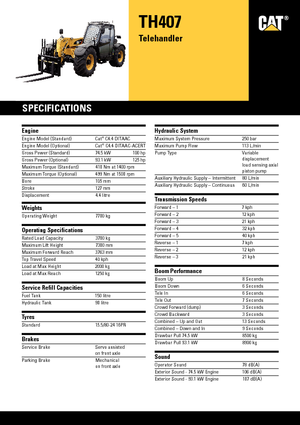 Telehandlers Caterpillar TH407