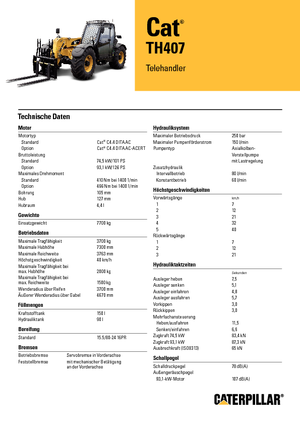Telehandlers Caterpillar TH407
