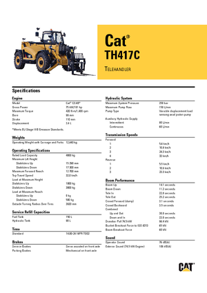 Telehandlers Caterpillar TH417C