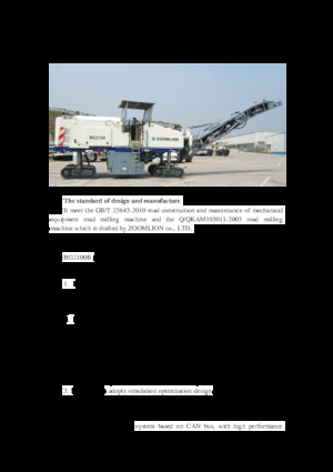 Cold Milling Machines Zoomlion BG2100B