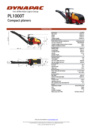 Yol kesiciler Dynapac PL 1000 T