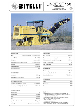 Yol kesiciler Bitelli SF 150