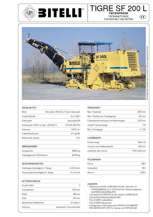 Yol kesiciler Bitelli SF 200 L