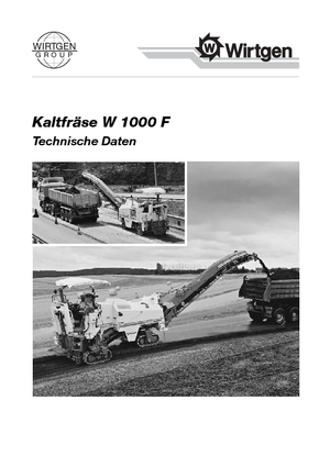 Cold Milling Machines Wirtgen W 1000 F