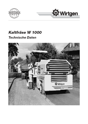 Cold Milling Machines Wirtgen W 1000