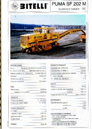 Cold Milling Machines Bitelli SF 202 M