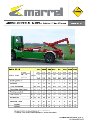 Roll-off Tippers Marrel AL 14 DIN 56 S-B