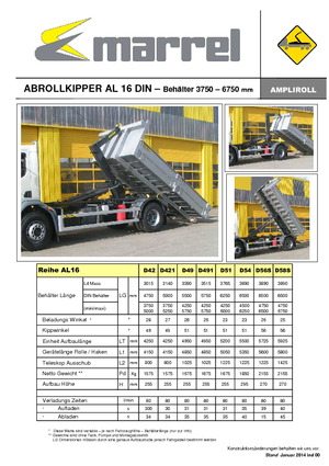 Roll-off Tippers Marrel AL 16 DIN 58 S-B