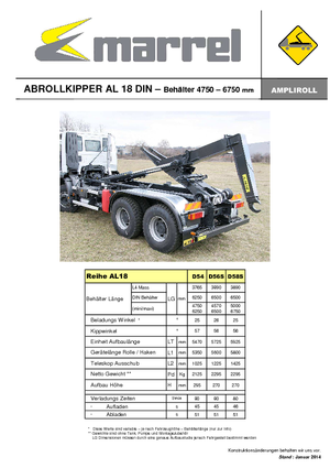 Roll-off Tippers Marrel AL 18 DIN 54 B