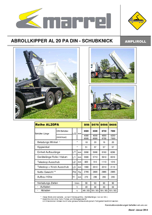 Roll-off Tippers Marrel AL 20 PA DIN 60 S-B