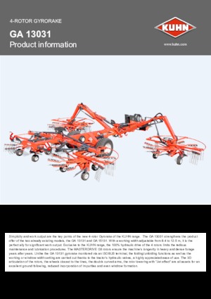 Döner tırmıklar Kuhn GA 13031