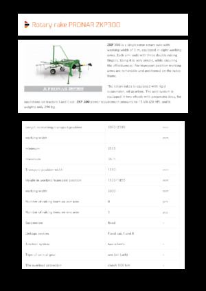 Döner tırmıklar Pronar ZKP 300 