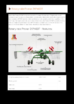 Rotary rakes Pronar ZKP 460T