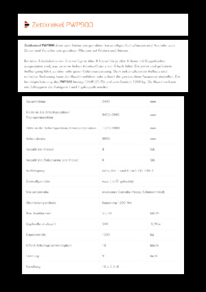 Rotary tedders Pronar PWP 900