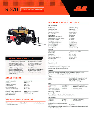 Üst yapılı teleskopik yükleyiciler JLG R1370 