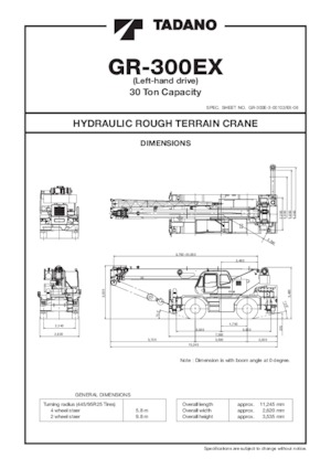 Rough-terrain Cranes Tadano GR-300EX-3