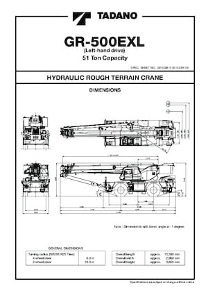 Rough-terrain Cranes Tadano GR-500EXL