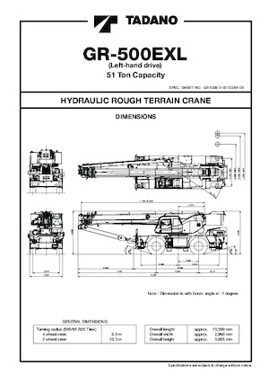 Rough-terrain Cranes Tadano GR-500EXS-3