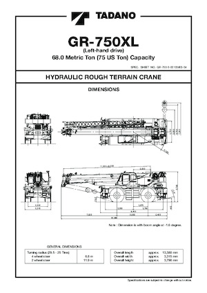 Engebeli Arazi Vinçleri Tadano GR-750XL-3