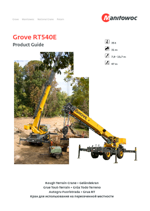 Rough-terrain Cranes Grove RT540E 