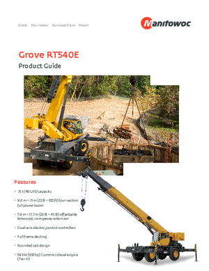 Rough-terrain Cranes Grove RT540E 