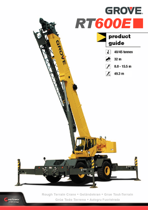 Rough-terrain Cranes Grove RT 600 E