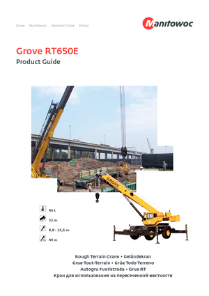Rough-terrain Cranes Grove RT650E