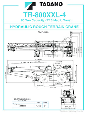 Rough-terrain Cranes Tadano TR-800XXL-4