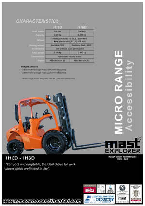 Rough terrain forkliftler Mast Explorer H 16 D